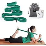 Slim Panda Stretching Strap with 10 Loops for Stretching, Pilates, Leg Stretch, Non-Elastic Yoga Strap with Exercise Guide Book, Yoga Stretch Strap for Physical Therapy, Flexibility, Gymnastics