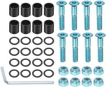 PATIKIL 1" Skateboard Ferramenta Viti Bulloni Kit, 8pz Skate Montaggio Esagonale Chiave Parti con Distanziatori Rondelle Dadi Chiave per Skateboard Longboard Ruota Accessori, Blu Nero