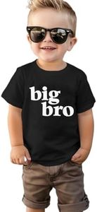 Big Brother Shirt for Toddler Baby Boy Promoted to Big Bro Announcement T-Shirt Kids Summer Short Sleeve Tees Tops(Black,18-24M(80))