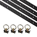 US Cargo Control 8 Piece Black L-Track Tie Down System, includes L-Track Rails and Single Stud Fittings for Easy Installation, Versatile Trailer Tie Down System for Motorcycles, ATVs and More