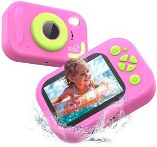 Waterproof Kids Camera, Underwater Camera for Kids 1080P Digital Video Camcorder with 2.4” Display, 32GB TF Card, Emergency LED Flash, Diving Swimming Beach Pool Toys for 3-12 Years Old Girls, Pink