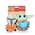 Star Wars Dog Toys Mandalorian 2pc Valentines Plush Squeakers| 6” Mandalorian & Grogu V-Day Plush Squeakers Collection Pet Toys | Star Wars Toy for Dogs Baby Yoda & Mandalorian Stuffed Animal 6 inch