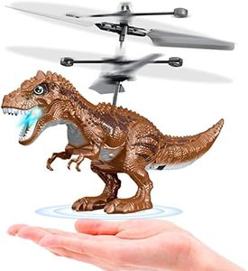KPPIT Dinosaur Toys, Remote Flying Dinosaur Drone Infrared Induction RC Flying Ball Toy for Kids Boys Girls Gifts LED Light Helicopter Flying Drone Indoor and Outdoor Games Toys for Age 8 9 10 11 12+