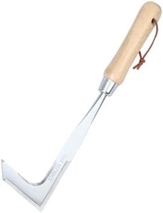 KLDOLLAR Crack Weeder, Crevice Weeding Tool with Upgrade Sharp Hook Point, L-Shaped Weed Puller Tool with Beech Wood Handle, Efficient Manual Weeder for Sidewalk, Paver, Narrow and Wall Gaps