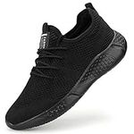 BUBUDENG Men's Trainers Fashion Sneakers Walking Casual Running Shoes Gym Sport Tennis Shoes Black,5.5 UK(Label Size: 39)