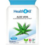Health4All Aloe Vera Gel Extract 6000mg 90 Capsules, Digestive Health Detox Supplement, Support for Leaky Gut, Acid-Alkaline and pH Balance, Pure Vegan Cleanse Capsules (not Tablets) | Made in UK