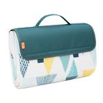 Yodo Compact Water-Resistant Picnic Blanket Tote (59 X 53 inches) with Soft Fleece,Forest Triangle