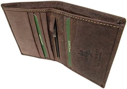 VISCONTI - Vera Pelle- Portafoglio organiser con linguetta di chiusura in scatola regalo - Portafoglio Uomo - Tecnologia Bloco RFID - 705 Arrow - OLIO MARRONE-RFID