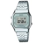 Casio Unisex 28.00mm Quartz Watch with LCD Digital dial and Silver Metal Bracelet Strap LA680WEA-7EF