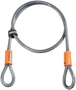 Kryptonite KryptoFlex Security Cable, 2.6FT/4FT/7FT/30FT Long Braided Steel Flex Bike Lock Anti-Theft Cable with Looped Ends for Outdoor Equipment, U-Lock and Padlock, 5mm-10mm Thick