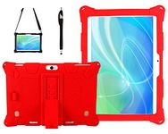 AKNICI Case Cover for Dragon Touch K10 Max10/Tianyida TYD-108 TYD-107/Haehne 10.1/SZWEIL 10/MaiTai 10/YUNTAB K107/GOODTEL G3/VANKYO MatrixPad S30/CHAOHENG 10/SUMTAB 10.1,Shoulder Strap and Stylus,Red