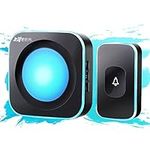 Wireless Doorbell Plug in Door Bells Wireless Cordless at 1200 Feet Range with Flashing Light 4 Levels Volume 36 Melodies for Home, Office, Classroom(1 Receiver &1 Button Black Jsieem)