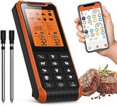 500FT Wireless Meat Thermometer with 2 Probes-Rechargeable, Smart Digital Cooking Thermometer with APP Alarm Function Preprogrammed Temperatures for Grilling Smoking Oven BBQ