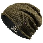 Mens Winter Beanie Hat Warm Fleece Lined Skull Cap for Men Reversible Women Windproof Watch Hat Knit Warm Unisex Beanie