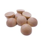 Unfinished Split Wood Balls 20 Pcs 2 Inch Diameters Half Wooden Balls Mini Hemisphere Half Craft Balls for DIY Projects Kids Arts and Craft Supplies