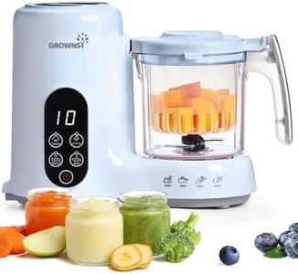 GROWNSY Baby Food Maker with Steam Basket, One Step Baby Food Processor Steamer Puree Blender Grinder Mills Machine, Auto Cooking Grinding and Sterili-zing for Healthy Homemade Baby Food, Blue