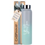 Caspian Astra Customised Stainless Steel Water Bottle 1L, U-Lagoon with Logo Print - Personalised Water Bottle with Your Name Print for Kids Boys Girls School Office Gym- Perfect for Corporate Gifting