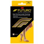 FUTURO Therapeutic Open Toe Knee Length Stockings for Men & Women, Large, Beige