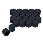 kwmobile Set of 20 Car Wheel Nuts Covers Compatible with 19 mm Wheel Nuts - Bolt Caps Hub Screw Cover - Black