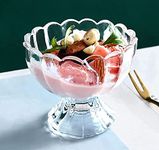 Nimika Ice Cream Bowl for Fruit Cream, Pudding, Sweet Serving Bowl Crystal Glass Glass Bowls, Serving Dessert, Pudding Set, Mocktails, Cocktails and Fruit Salad Glass Bowl Set of 6