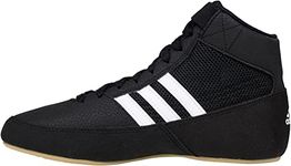 adidas Men's HVC Wrestling Shoes, Black/White/Iron Metallic, 9.5, Black/White, 9.5