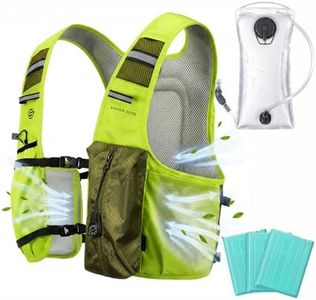 SAVIOR COOL Cooling Hydration Vest with 2L BPA-Free Water Bladder, Running Vest with 3 Removable Cooling Packs, Lightweight Outdoor Hydration Pack for Hot Weather, Hiking, Cycling, Training (Green)