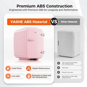YASHE Mini Fridge 4L – Compact Pink Portable Refrigerator