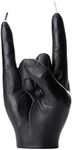 Gute Rock & Roll Hand Candle, Sign of The Horns Hand Gesture Candle, Gift for Music Lovers, Rockers, Bikers, Rock Lovers! - 15x10cm (Black)