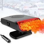 Fun Gift 12V Dual-Mode Car Heater & Defogger, 150W Rapid Windshield Defroster & Cooler - Compact Design for Easy Cigarette Lighter Connection in Small Cars