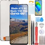 YHX-OU 6.75 Inch Black Display for ZTE Blade A72 4G / Blade V40 Vita LCD Display Touch Screen Replacement Screen Glass Assembly with Tools + 1 x Screen Protector