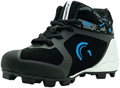 Guardian Baseball Youth High Top Baseball Cleats for Boys and Girls Softball Cleats - Size 12 Little Kid to 7 Big Kid, Black/Royal, 4 Big Kid