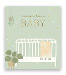 Pigment - Pitter Patter - New Baby Leaving Card - Green Diecut Finish - New Baby Card - Baby Shower Card - SC Certified - Made in the UK - 160 x 176