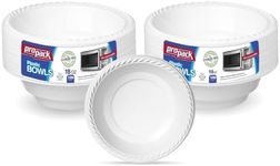 Propack [200 Count] Disposable Plastic White 18 oz Heavy Weight Bowls, Great For Weddings, Home, Office, School, Party, Picnics, Take-out, Fast Food, Outdoor, Events, Or Every Day Use
