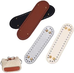 4 Piezas PU Bolsa Cojín Inferior Almohadilla de Bolso, Bases de Cuero para Bolsos de Ganchillo, Bolsa Cojín Inferior, Base Bolso Crochet, para Bolsos, Bolsos, Accesorios de Bricolaje (18 * 5cm)