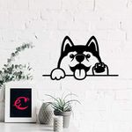 eCraftIndia Cute Dog Face Black Engineered Wood Cutout Wall Art Decor - Wall Hanging For Living Room - Modern Wall Decor Item With Unique Design - Gift For Friends, Dog Lovers, Pet Owners, Birthday