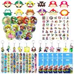 110-Piece Cartoon Character Birthday Party Supplies, Including Masks, Bracelets, Keychains, Buttons, Gift Bags and Stickers, Best Gift Bag Filler for Themed Party.