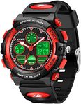 Kids Digital Sport Watch, Boys Girls Waterproof Sports Outdoor Watches Children Casual Electronic Analog Quartz Wrist Watches with Alarm Stopwatch (Red(5-9 yrs))