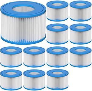 Slamate Type VI Hot Tub Filter Cartridge Compatible with Lay-Z-Spa, Coleman SaluSpa 90352E, 58323E, 58323 Swimming Pool Pump, 12 Pack