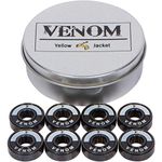 Yellow Jacket Premium Skateboard Bearings – Titanium Coated, Ceramic Balls – Pro Longboard Bearings – High Speed, Precision for Skateboards, Longboards, in-Line Skates – Pack of 8 (Black Venom)