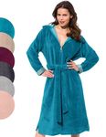 Morgenstern Women's Bathrobe Front Zipper Luxury XL Turquoise