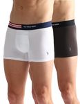 U.S. POLO ASSN. Men's Cotton Blend Classic Solid Trunks (Pack of 2) (OET06-P2_White-Mulch