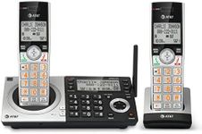 AT&T CL83207 DECT 6.0 Expandable Cordless Phone with Smart Call Blocker, Silver/Black with 2 Handsets