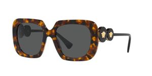 Versace Woman Sunglasses Light Havana Frame, Dark Grey Lenses, 54MM, Multicolor, 54/20/145
