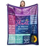 Gevuto Aunt Gifts Blanket from Niece, Best Aunt Ever Gifts Throw 50" x 60", Christmas/Birthday Gifts for Aunt Blankets, Aunt Birthday Gift from Niece, Auntie Gifts for Women, Best Auntie Ever Gifts