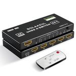 HDMI Switch 5 in 1 Out 4K@60Hz, BolAAzuL HDMI to HDMI Port Expander HDMI Hub Video Switcher Selector with Remote for 5 Inputs, Support 3D, HDCP2.2, HDR for PS5/PS4Pro/PS4,Xbox Series X/S,Apple TV