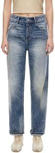 Boyfriend Jeans for Women Straight Leg Distressed Mom Jeans Slim Denim Pants Medium-Light Blue Length:30”27