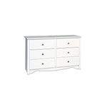 Prepac WDC-4829 Monterey Children’s 6-Drawer Dresser, White