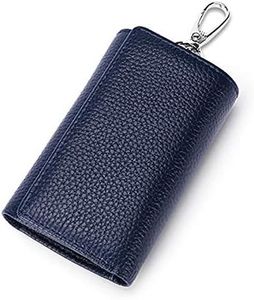 RuoFeng Keychain Key Holder Ring with 6 Hooks Snap Closure (Blue)