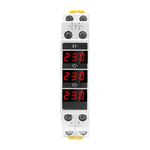 amiciSense 3-Phase Voltmeter, Ac 80~500V Mini Voltage Tester With 3 Led Display, 35Mm Din Rail Mounted, Red