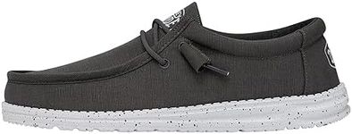 Hey Dude Men's Wally Slub Canvas Moc Toe Shoes, Darkgray, 10 UK